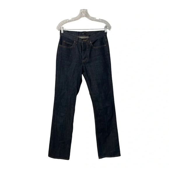 J Crew Jeans Women’s 4T Blue Dark Button Fly Straight Mid Rise Preppy Denim - Picture 1 of 13